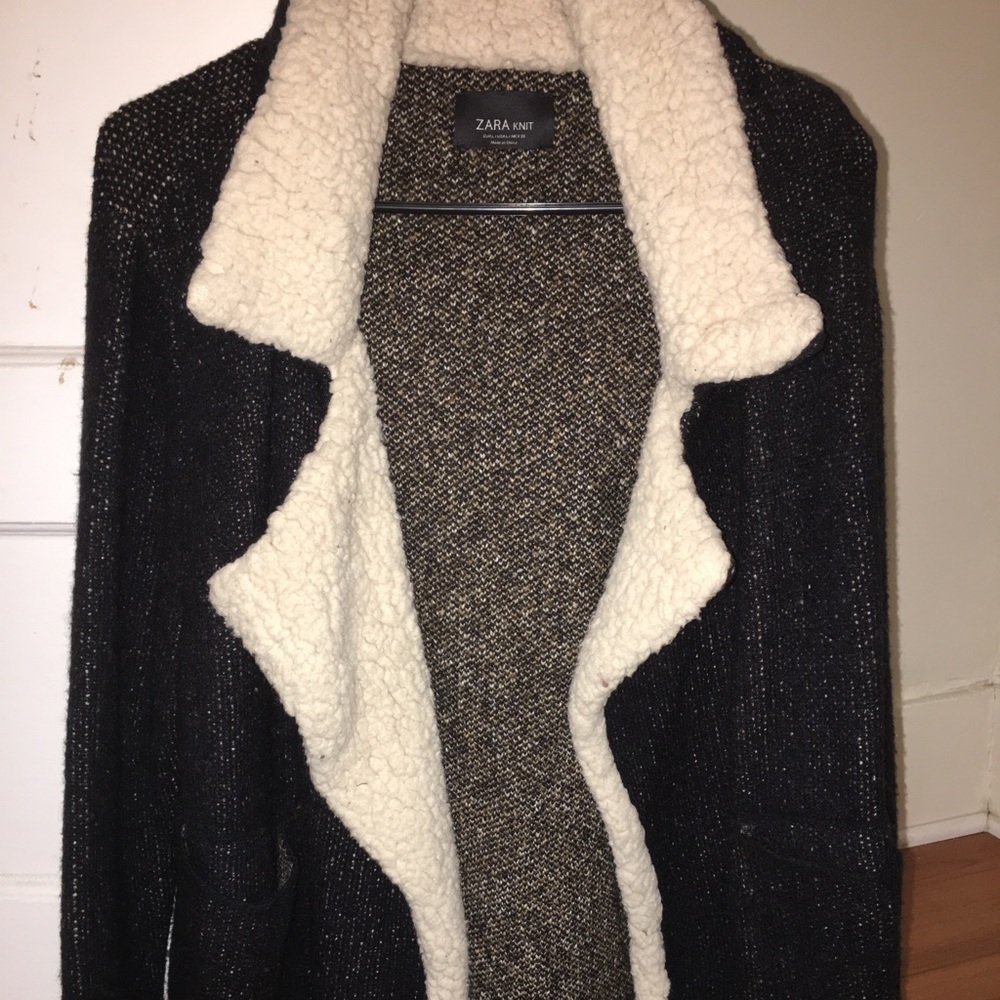 ZARA knit sherling sweater